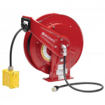 L 70100 123 7A - 12/3 100' Heavy Duty Duplex Outlet Box w/GFCI Power Cord Reel